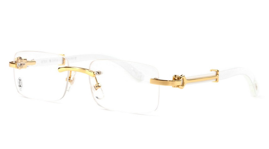 Wholesale Replica Cartier White Wood Glasses Frames for Sale-060