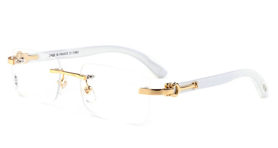 Wholesale Replica Cartier White Wood Glasses Frames for Sale-061