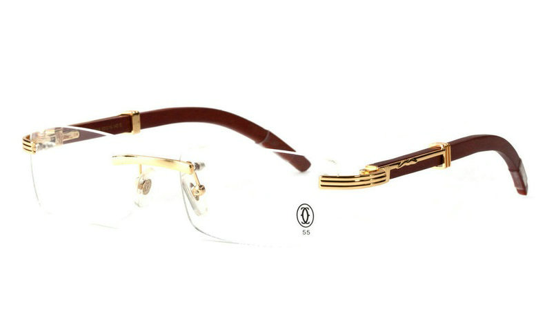 Wholesale Cheap Cartier Eyeglasses Wood Replica for Sale-083