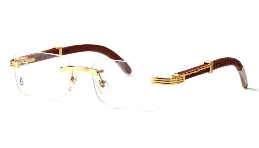 Wholesale Cheap Cartier Eyeglasses Wood Replica for Sale-084