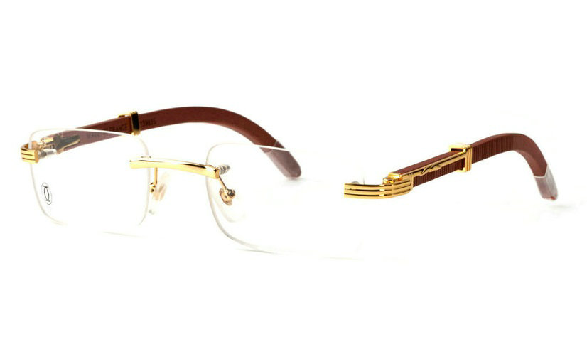 Wholesale Cheap Cartier Eyeglasses Wood Replica for Sale-085