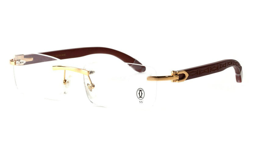 Wholesale Cheap Replica Cartier Glasses Wooden Frames for Sale-128