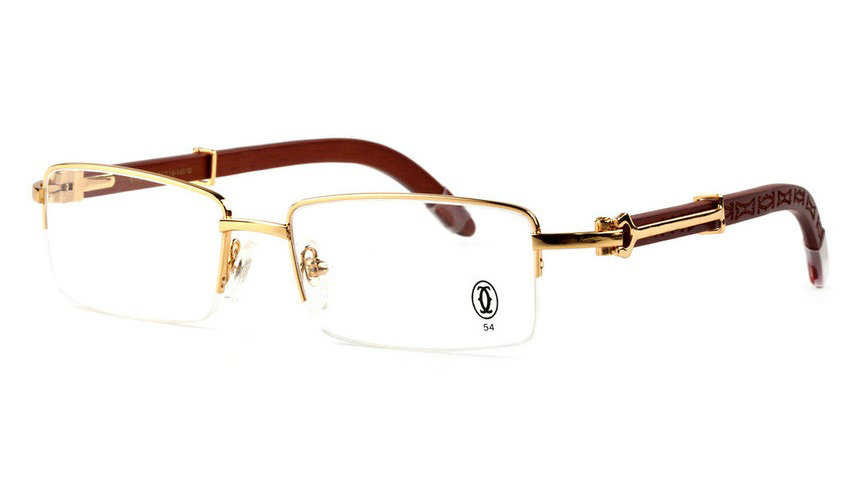 Wholesale Cheap Replica Cartier Glasses Wooden Frames for Sale-141