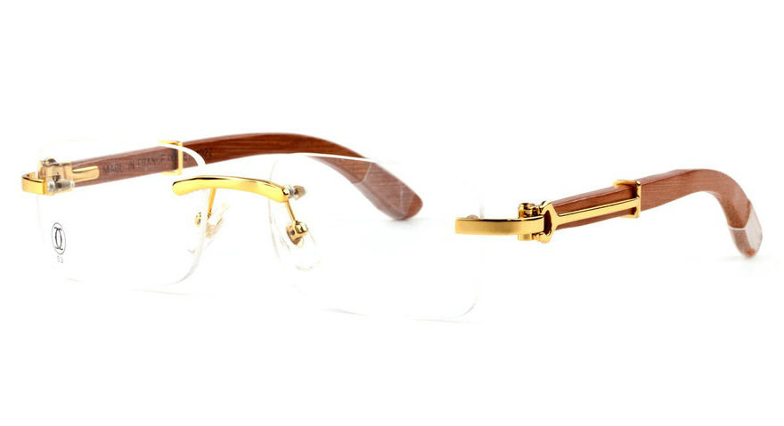 Wholesale Cheap Replica Cartier Glasses Wooden Frames for Sale-150