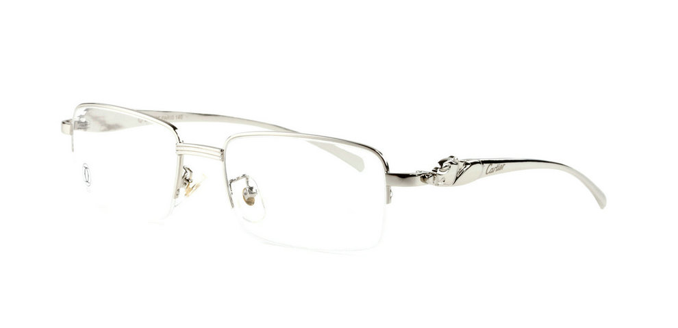 Wholesale Cheap Panthère de Cartier Silver Optical Glasses for Sale-012