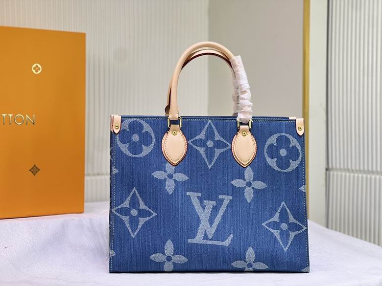 Wholesale Cheap Aaa Louis Vuitton OnTheGo MM Monogram Denim Tote Bags & Handbags for Sale