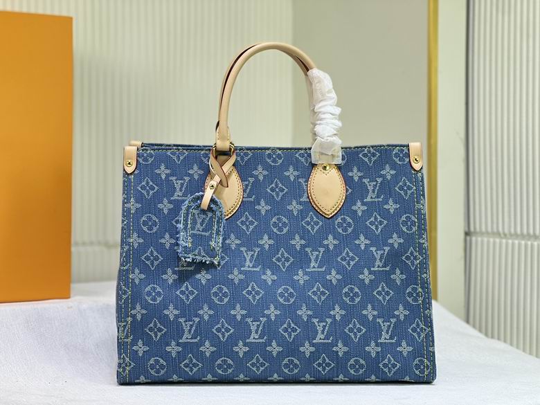 Wholesale Cheap Aaa Louis Vuitton OnTheGo MM Monogram Denim Tote Bags & Handbags for Sale